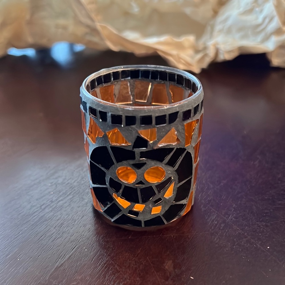 Yankee Candle Mosaic Votive Holder Halloween Pumpkin